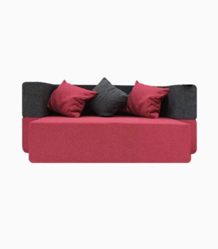 03 Seater Sofa Cum Bed 2 in 1 | Maroon & Dark Gray Color